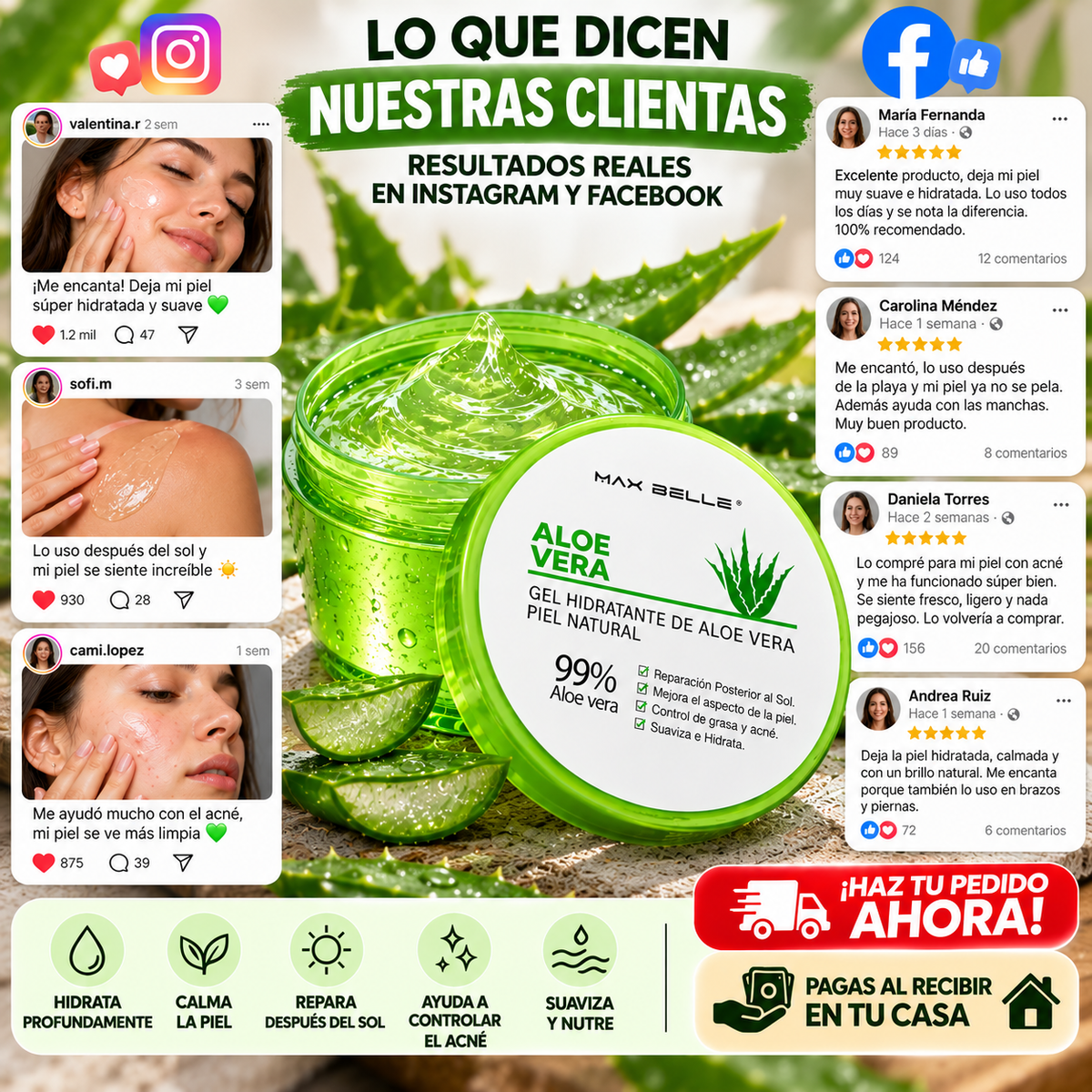 Gel Hidratante de Aloe Vera 99% (300g)