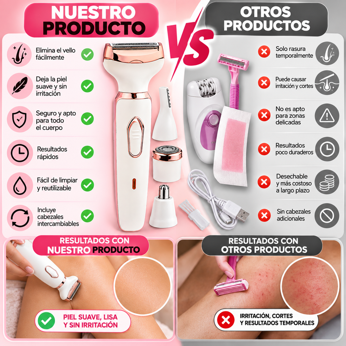 Maquina Depiladora 4 En 1