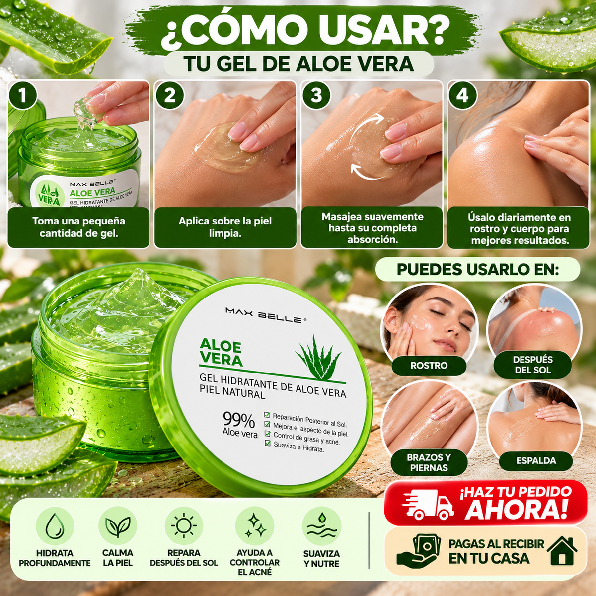 Gel Hidratante de Aloe Vera 99% (300g)